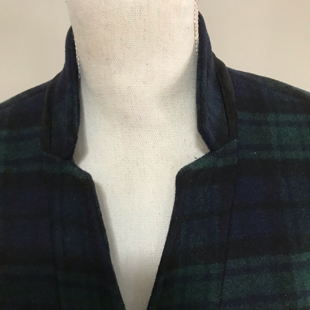 NWT TALBOTS BLACK WATCH PLAID VELVET-TRIM BLAZER - Picture 9 of 16